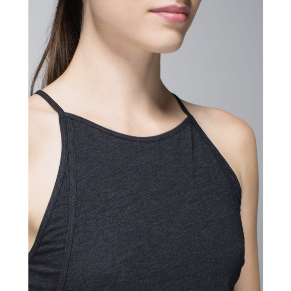 Lululemon High Neck Cross Back Sleeveless Crop Top Gray 4 NWOT - Picture 6 of 13